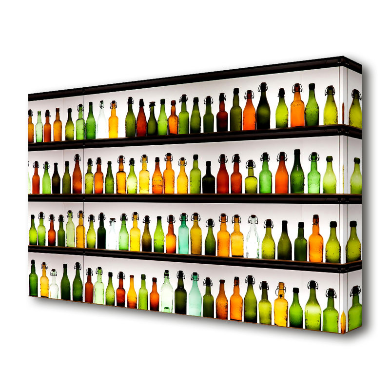 East Urban Home Colorful Bottles Kitchen Canvas Print Wall Art
